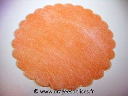 Rond de tulle pour dragées en polytulle : Tulle à dragées en polytulle pas cher orange