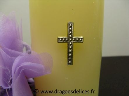 Bougie communion avec sa croix