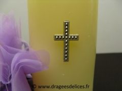 Bougie communion avec sa croix 