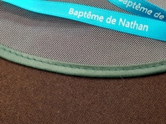 Tulle original chic pour dragées avec biais en satin Vert sapin