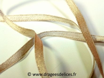 Ruban satin or et argent