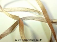 Ruban satin or et argent Or