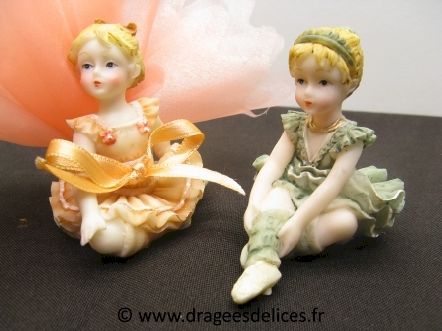 Danseuses en résine pour collection ou baptême fille