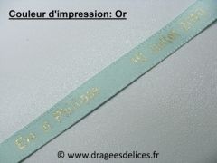 Bracelet souvenir en satin imprimé Vert d