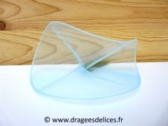 Tulle unis bord fil rigide à garnir avec des dragées Bleu ciel