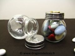 Pot en verre avec bouchon à vis métallique 