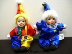 Clown en porcelaine et satin 