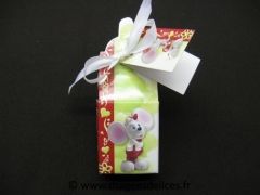 Boite biberon mimi souris pour dragées de baptême Garçon