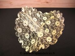 Lot de 12 tulles dragées en dentelle fleur Jaune