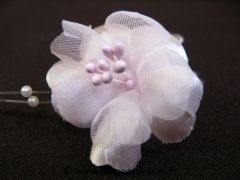 Fleur de seringat avec tiges de perles pour décoration de rond de tulle à dragées Rose