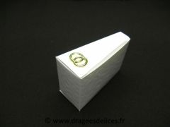 Kit boite part de gâteau pour mariage avec paire  d﻿﻿´alliances 
