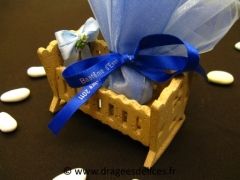Berceau à bascule vintage pour baptême garçon ou fille Garçon