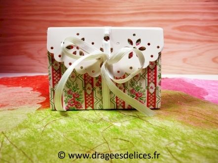 Boite en carton vintage pour mariage, baptême, communion