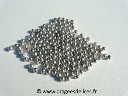 Perles de décor argent pour vos contenants de dragées