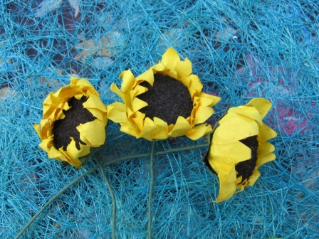Fleur de tournesol pour décoration de contenants dragées et déco de serviette : Fleur de tournesol pour décoration et loisirs créatifs