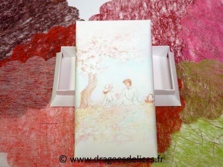 Boite rectangulaire pour mariage couple sous un pommier