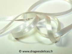 Ruban satin unis Blanc