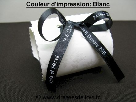 Ruban souvenir en satin imprimé