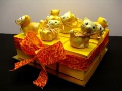Gâteau pour dragées avec chatons pour baptême ou anniversaire 
