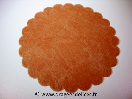 Rond de tulle pour dragées en polytulle : Tulle à dragées en polytulle pas cher chamois