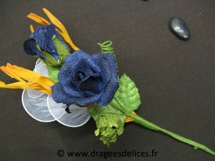 Bouquet de roses avec raquettes