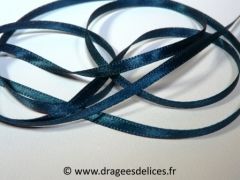 Ruban satin unis Bleu marine