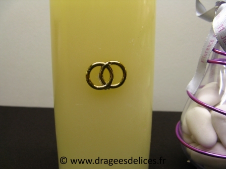 Bougie mariage avec ces alliances