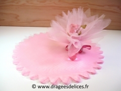 Voile cristal unis à dragées pas cher Rose
