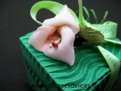 Glaïeul en mousse avec feuille pour décoration Rose
