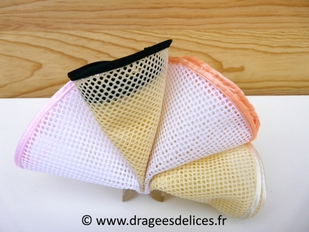 Tulle à dragées nid d′abeille en coton avec bord satin