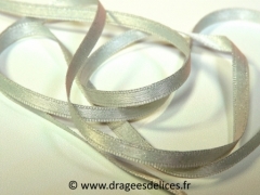Ruban satin or et argent Argent
