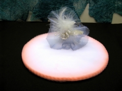 Tulle à dragées bord teinté pour mariage baptême et communion Pêche