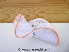 Tulle à dragées nid d′abeille en coton avec bord satin Saumon