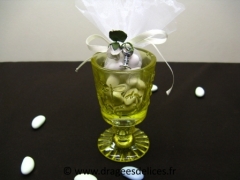 Calice pour communion garçon ou fille en verre Jaune