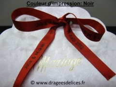 Bracelet souvenir en satin imprimé Rouge