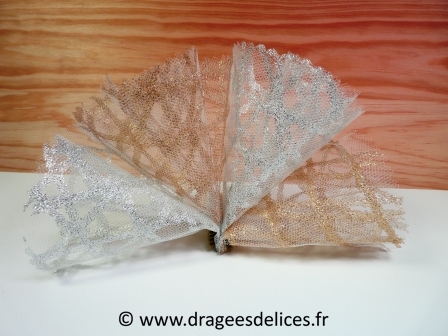 Tulle quadrillé lurex brillant pour mariage baptême et communion