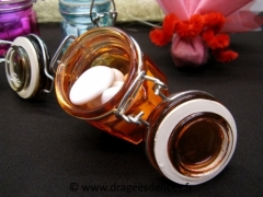 Bocal en verre teinté avec fermeture métallique Orange