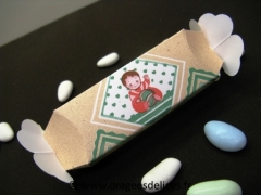 Papillote en carton pour baptême collection bébé ballon Fille