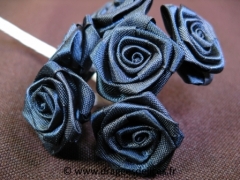 Grosse rosette ourlée pour mariage, baptême et communion Bleu marine