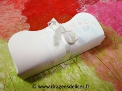 Ballotin mariage vintage avec deux colombes en promotion 