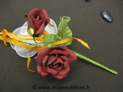 Bouquet de roses avec raquettes Bordeaux