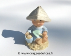 Sujet garçon ou fille pour décoration baptême Lulu à la plage  Garçon
