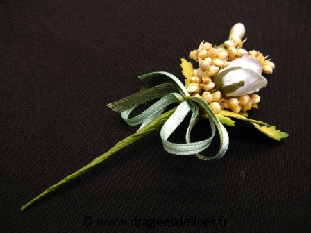 Lot de 12 bouquets naturel avec fleur et perle pour décoration