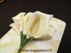Arum en mousse pour décoration de tulle et boite de dragées Ivoire