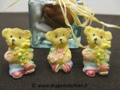 Petits nounours en résine pour décorations de boites et contenants 
