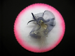 Tulle à dragées bord teinté pour mariage baptême et communion Fuchsia