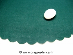 Tulle en coton pour thème nature à bord festonné Vert