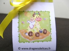 Pochette pour dragées baptême garçon ou fille collection iris 