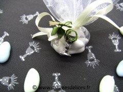 Tulle pour dragées impression motif calice communion Blanc