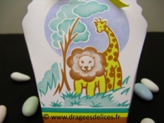 Lot de 6 ballotins savane pour baptême garçon ou fille 